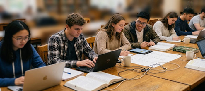 Library students